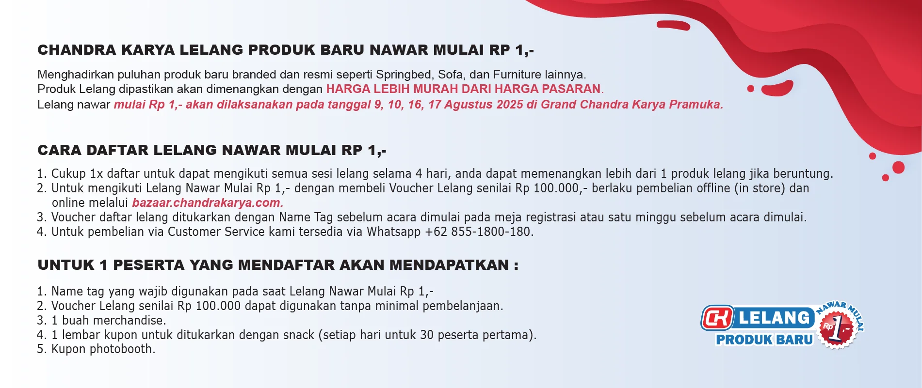 Registrasi Bazaar Chandra Karya